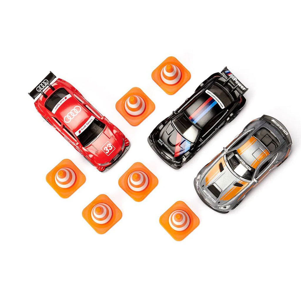 Siku Toy Cars Gift Set with 3 Race Cars and Cones
