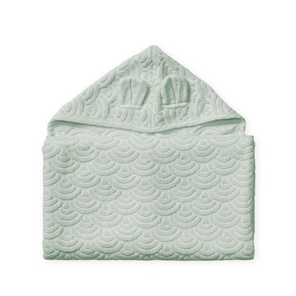 Cam Cam Junior Hooded Towel with Ears, Dusty Green
