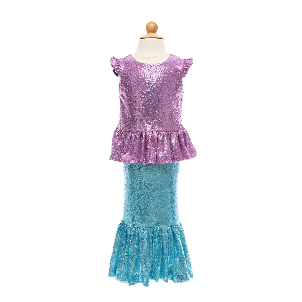 Great Pretenders Dress-Up Costume, Mermaid Skirt and Top, Sequins Sparkle - Size 5-6 Years