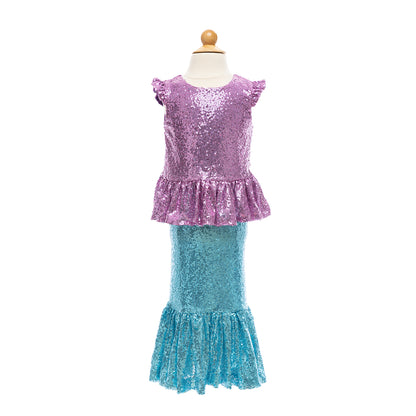 Great Pretenders Dress-Up Costume, Mermaid Skirt and Top, Sequins Sparkle - Size 5-6 Years