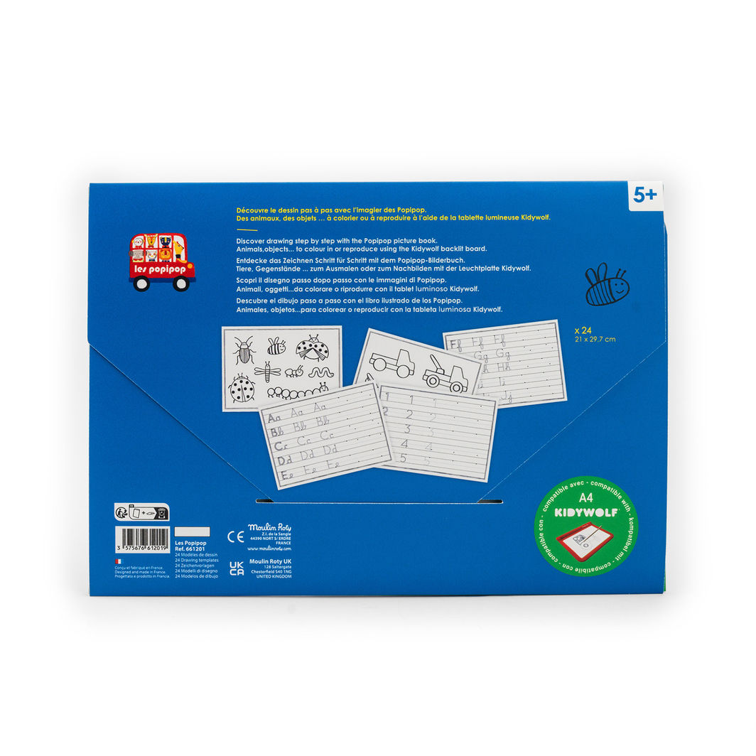 Moulin Roty - Kidywolf Drawing Stencils 24 pcs - Les Popipop