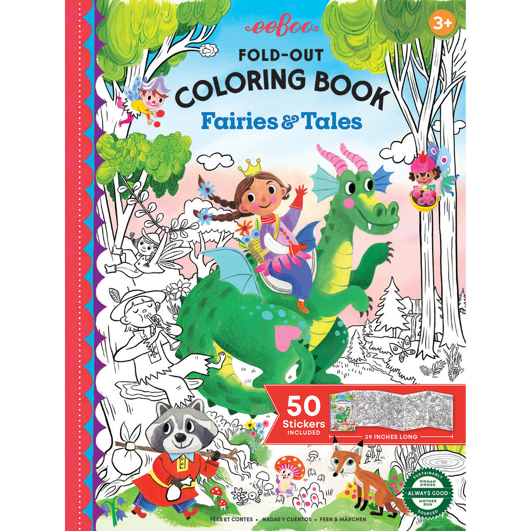 eeBoo Fold-Out Coloring Book: Fairies and Fairy Tales