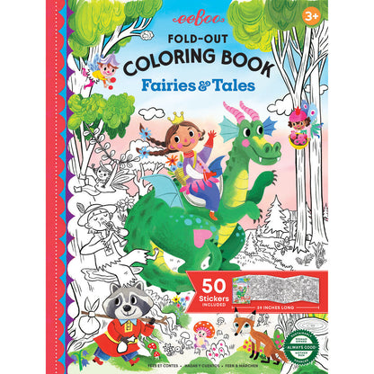 eeBoo Fold-Out Coloring Book: Fairies and Fairy Tales