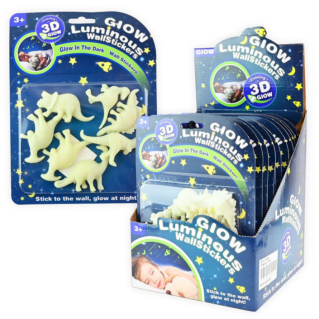 Robetoy, Glow-in-the-Dark Dinosaur Wall Stickers, Set of 7