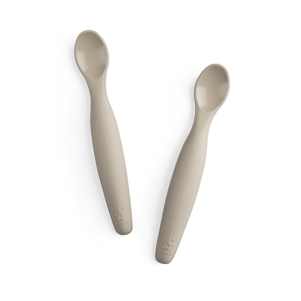Sebra Silicone Spoon Set, Long - Jetty Beige