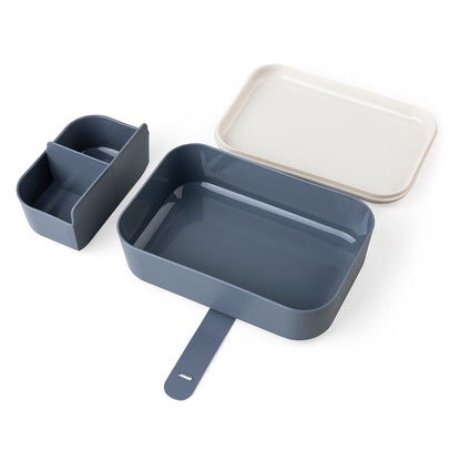 Sebra Lunch Box with Divider and Silicone Strap, Busy Builders