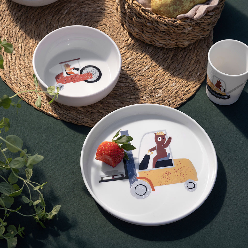 Sebra Plate, Deep - Busy Builders