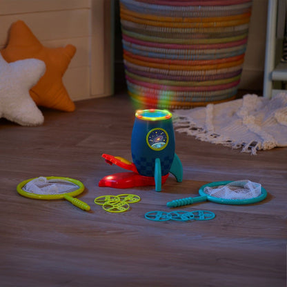 B Toys Rocket with Launcher, Catch Discs, and Racket