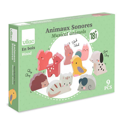 Vilac Wooden Animals with Sound, Set of 9