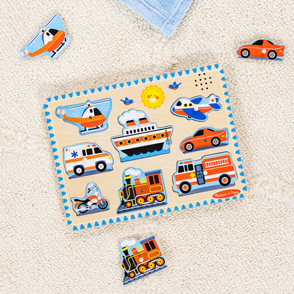 Melissa &amp; Doug Sound Puzzle, Vehicles - 8 Pieces