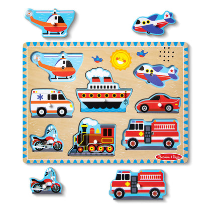 Melissa &amp; Doug Sound Puzzle, Vehicles - 8 Pieces