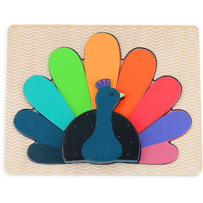 Vilac puslespil i træ, Påfugl af Andy Westface