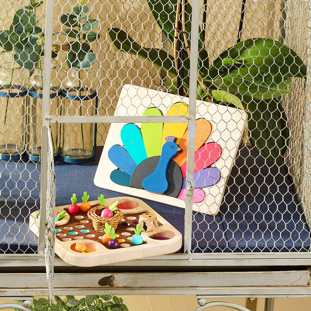 Vilac Wooden Puzzle, Peacock by Andy Westface