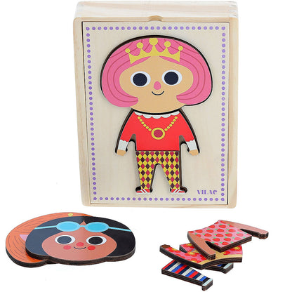 Vilac Wooden Puzzle, 6 x 3 Pieces - Jane by Ingela P Arrhenius