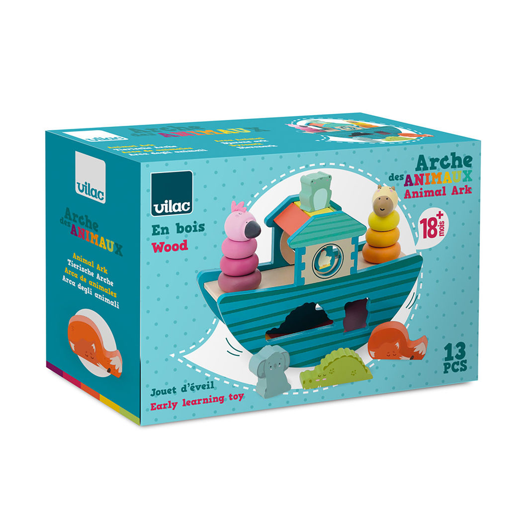 Vilac Wooden Shape Sorter, Animal Ark