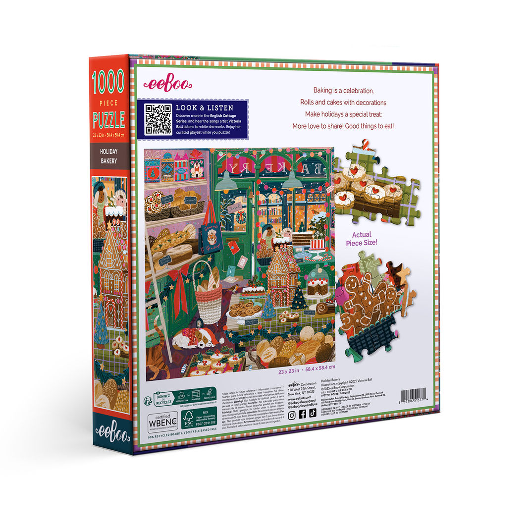 eeBoo Puzzle 1000 Pieces, Holiday Bakery