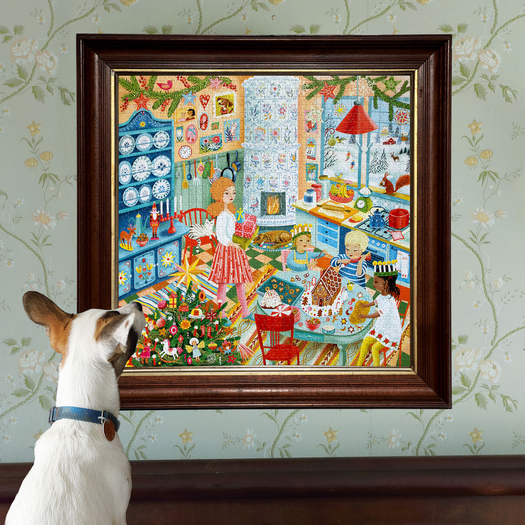 eeBoo Jigsaw Puzzle 1000 Pieces, Swedish Holiday Kitchen