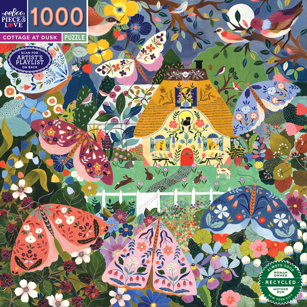 eeBoo Puzzle 1000 Pieces, Cottage at Dusk