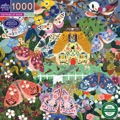 eeBoo Puzzle 1000 Pieces, Cottage at Dusk
