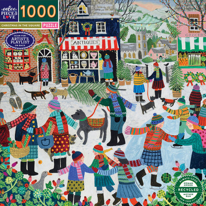 eeBoo Puzzle 1000 Pieces, Christmas in the Square