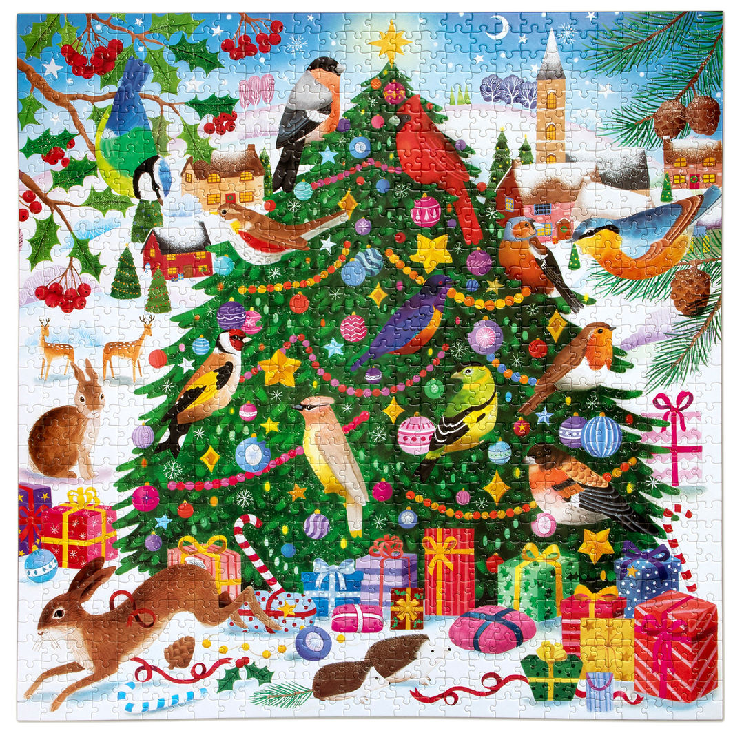 eeBoo Puzzle 1000 Pieces, Christmas Songbirds