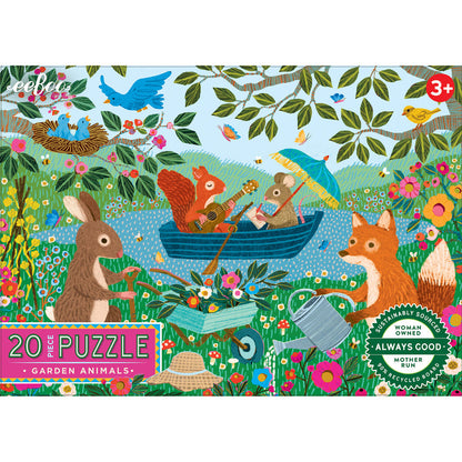 eeBoo Puzzle with 20 Pieces - Garden Animals