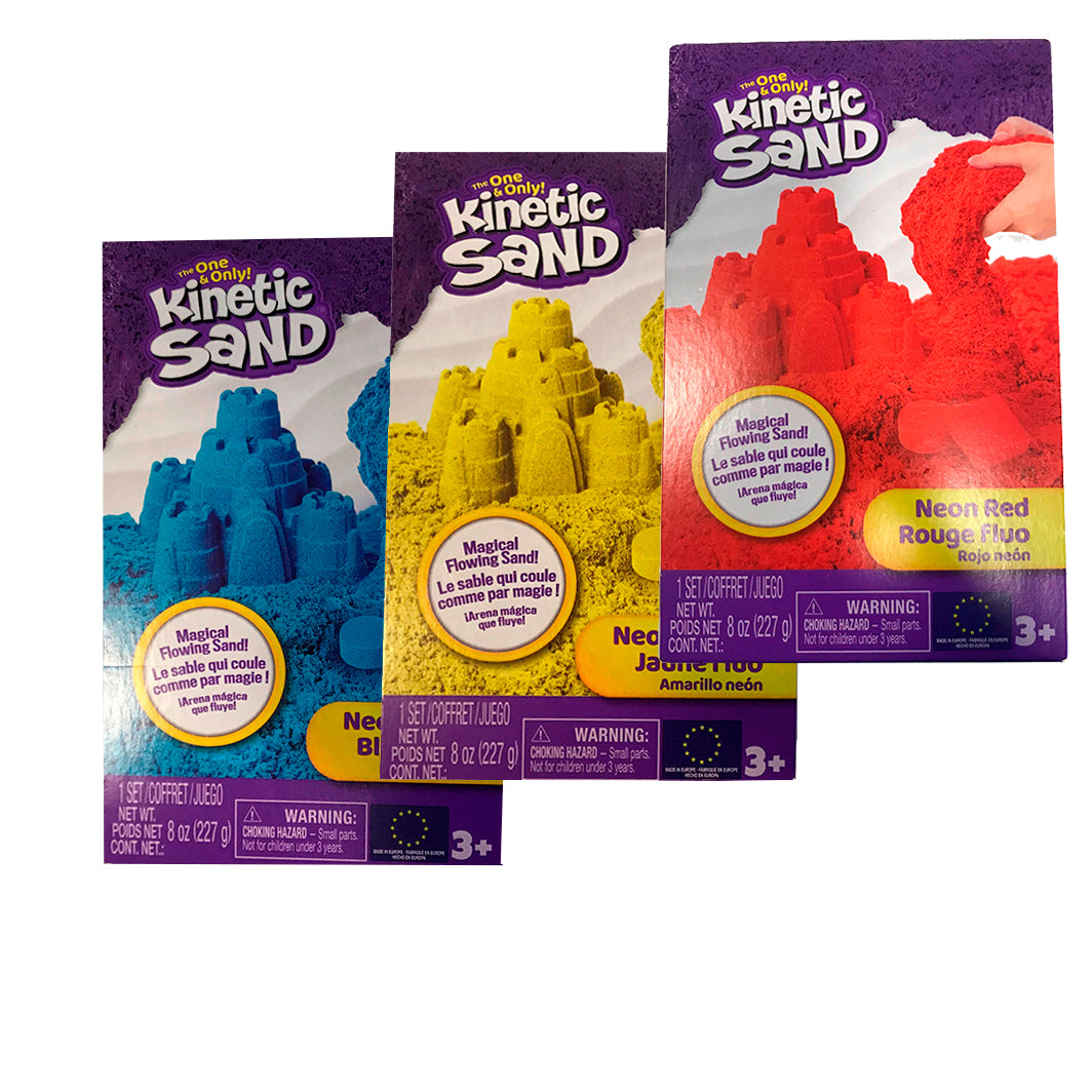 Kinetic Sand, Magic Sand, Neon Box - 3 Assorted Colors