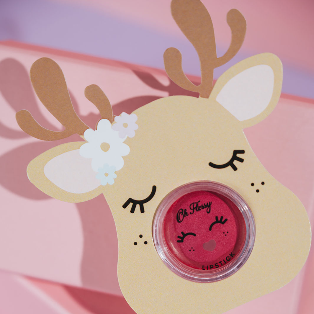 Oh Flossy Lipstick for Kids, Reindeer Stocking Stuffer