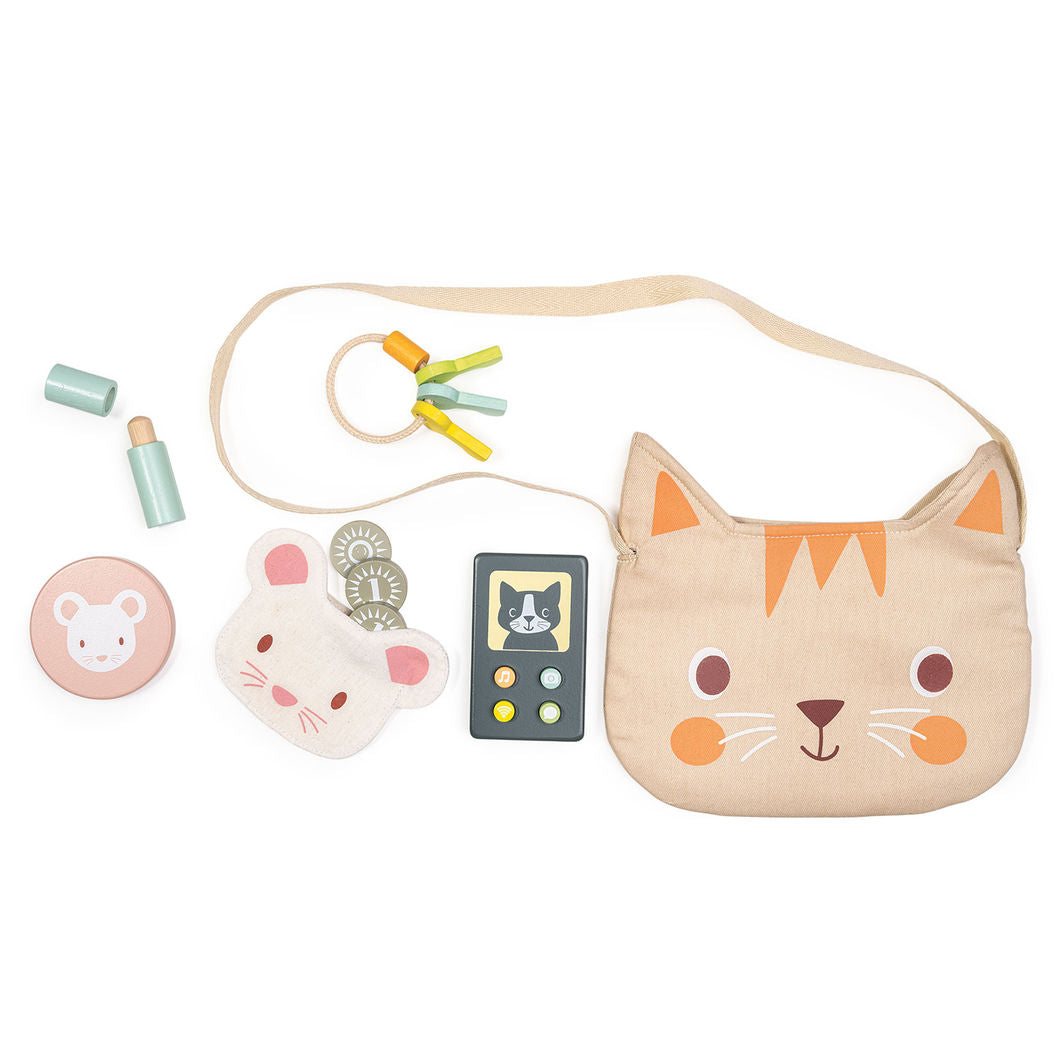 Mentari, Shoulder Bag with Contents - Cat