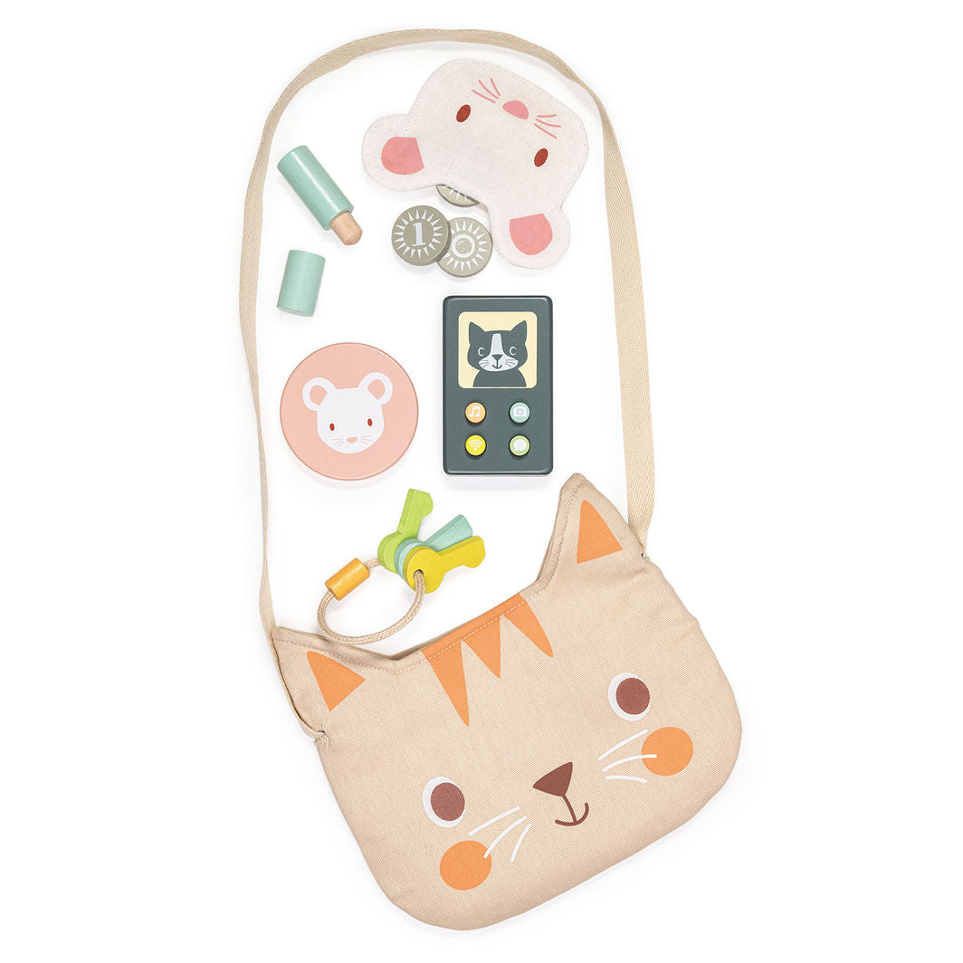 Mentari, Shoulder Bag with Contents - Cat