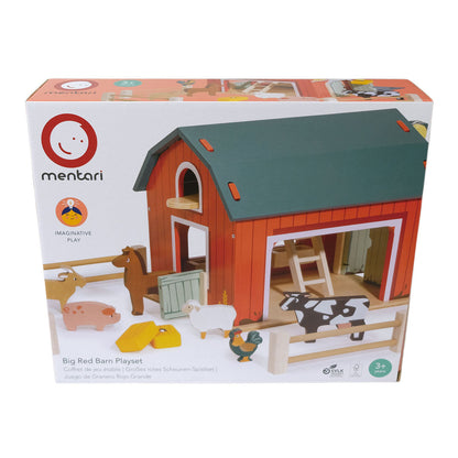 Mentari, Large Red Barn with Animals