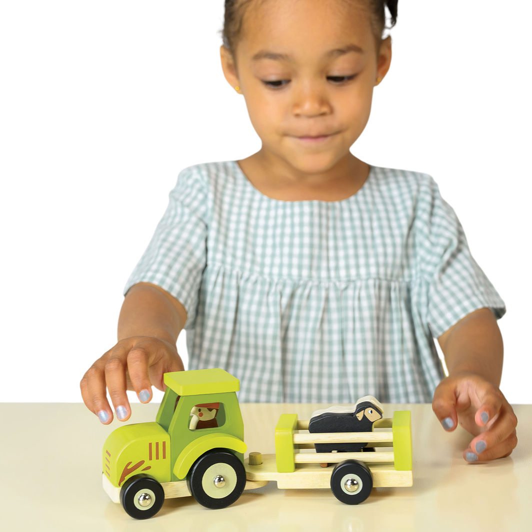 Mentari, Tractor with Trailer and Sheep