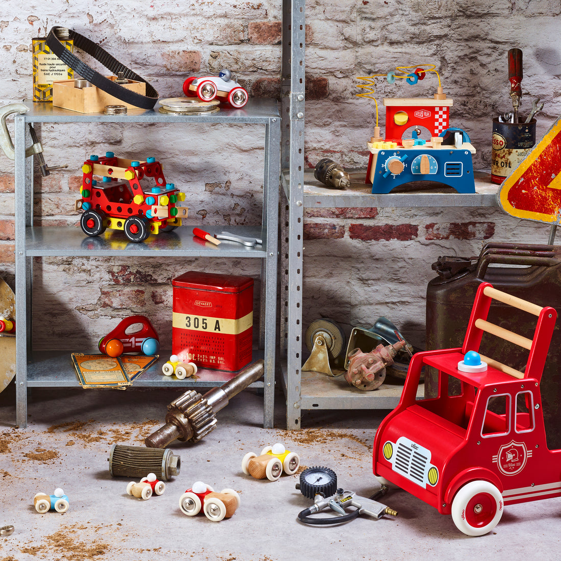 Vilac Push Cart, Fire Truck