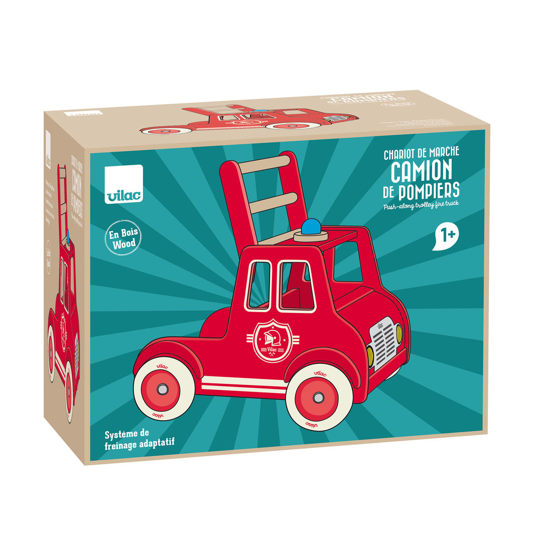 Vilac Push Cart, Fire Truck