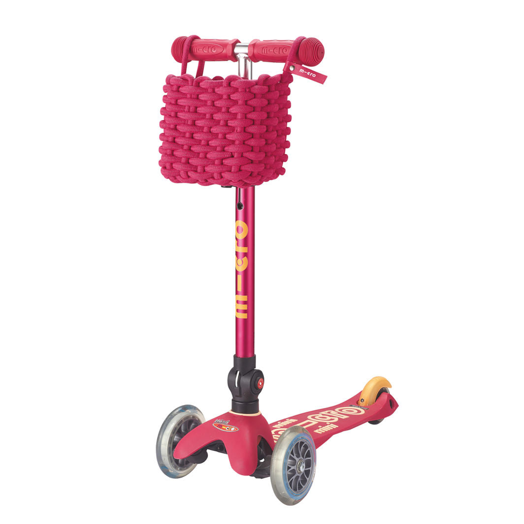Square Pink Micro Basket for Mini and Maxi Scooters