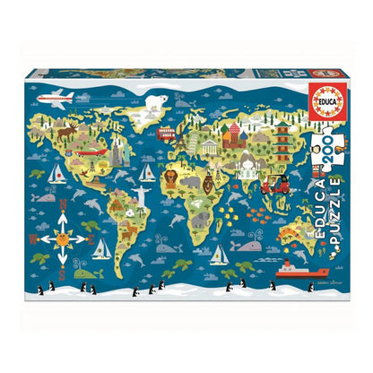Educa Puzzle, World Map - 200 Pieces