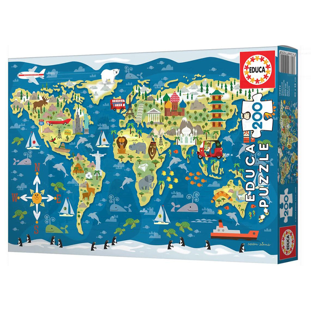 Educa Puzzle, World Map - 200 Pieces
