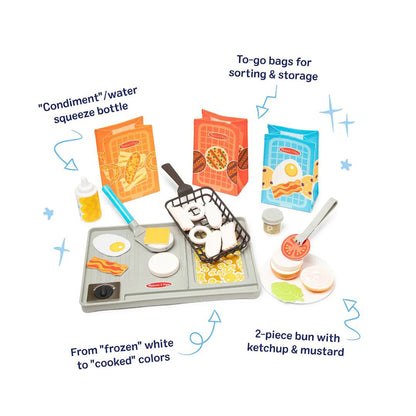 Melissa &amp; Doug Water Wow Play Food with Water-Activated Color Change, Grillbar