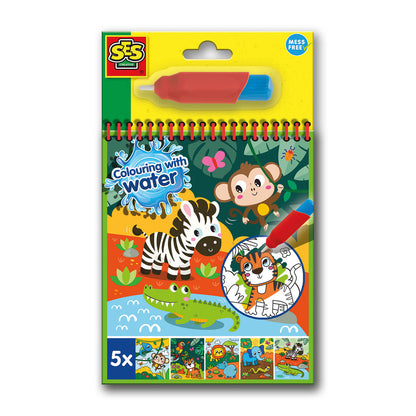 SES Creative, Paint with Water - Safari Coloring Book