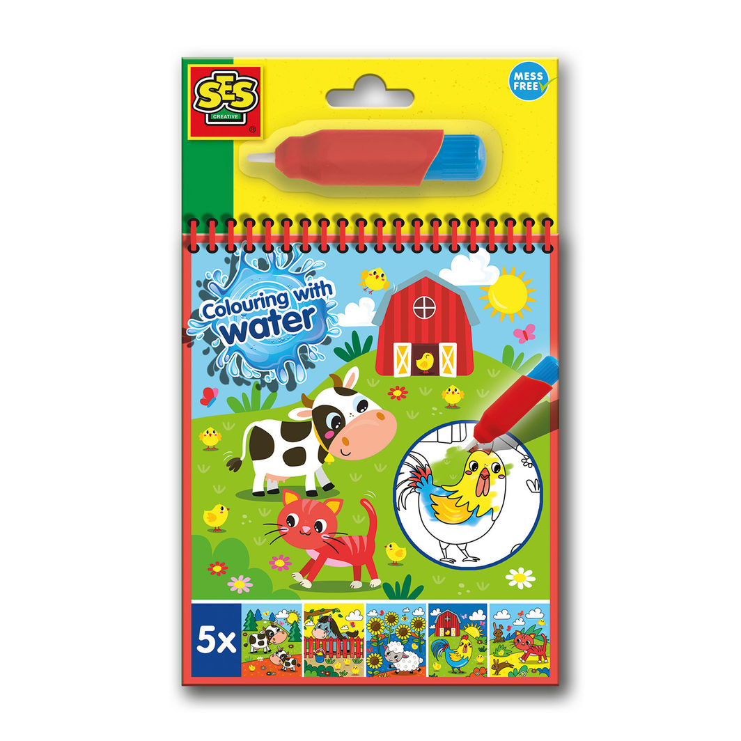 SES Creative, Paint with Water - Farm Coloring Book