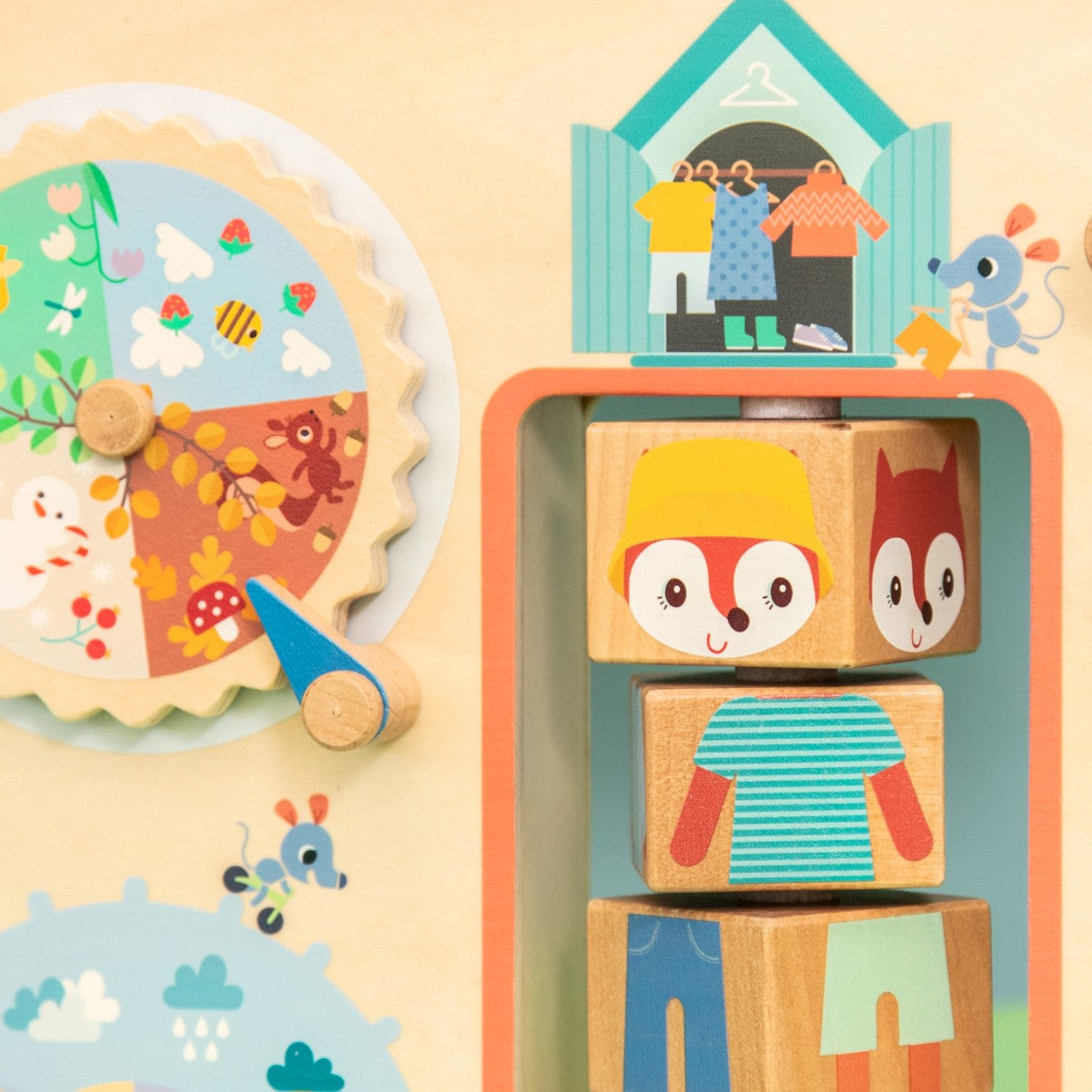 Lilliputiens Wooden Activity Panel, Dress for the Weather