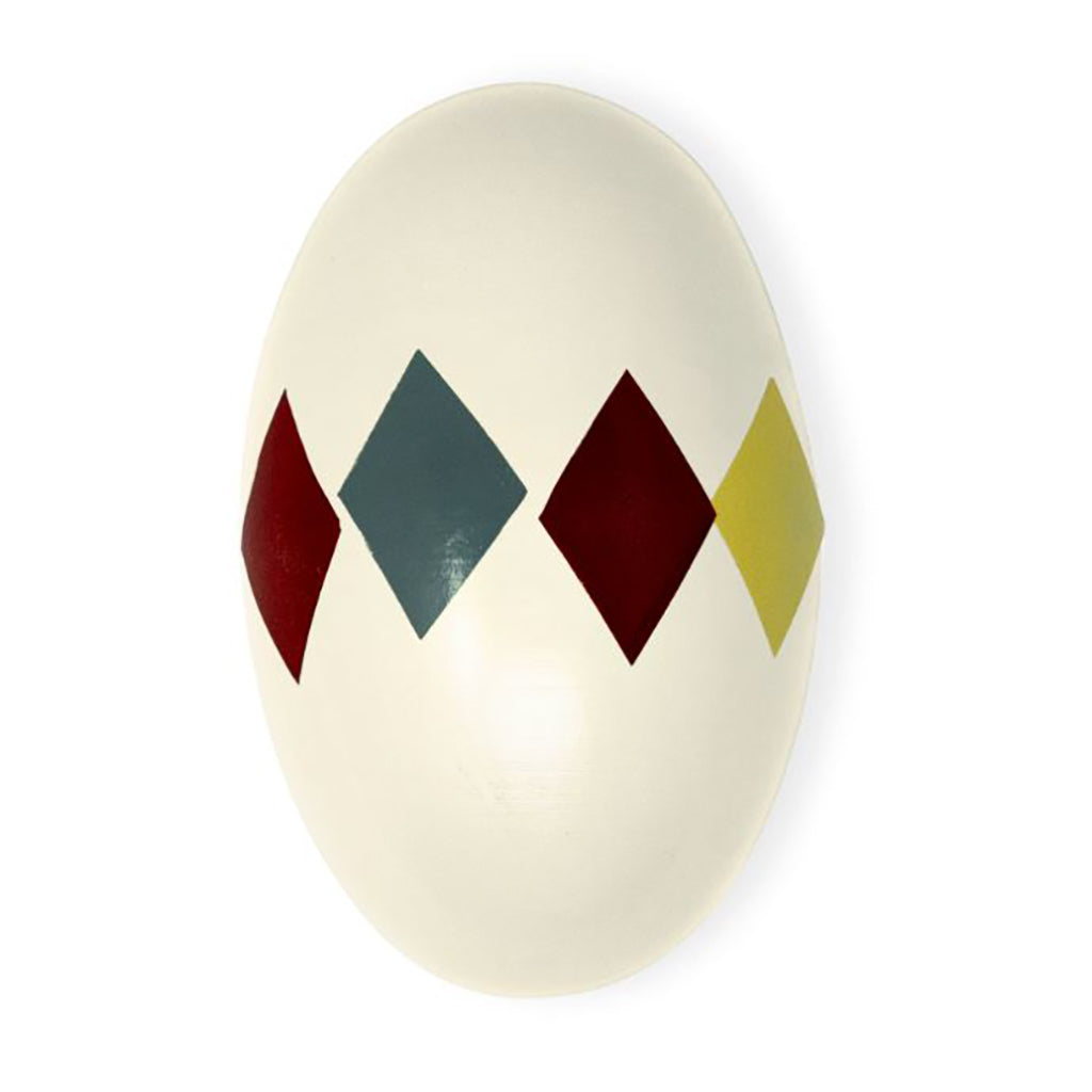 Mamamemo Wooden Egg Shaker, Harlequin - White