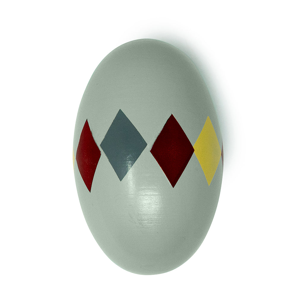 Mamamemo Wooden Shaker Egg, Harlequin - Green