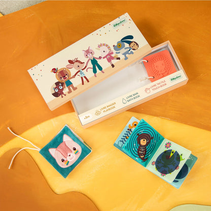 Lilliputiens Baby Toys, Set of 3 Sensory Books - Jeanne