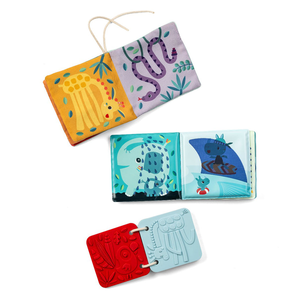 Lilliputiens Baby Toys, Set of 3 Sensory Books - Jack