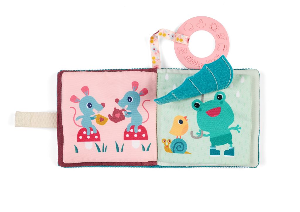 Lilliputiens, Jeanne Fabric Book for Baby with Teething Ring