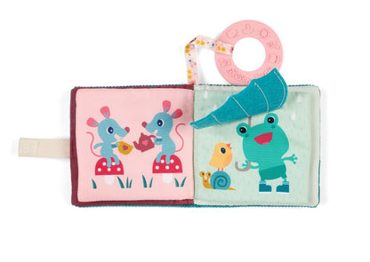 Lilliputiens, Jeanne Fabric Book for Baby with Teething Ring