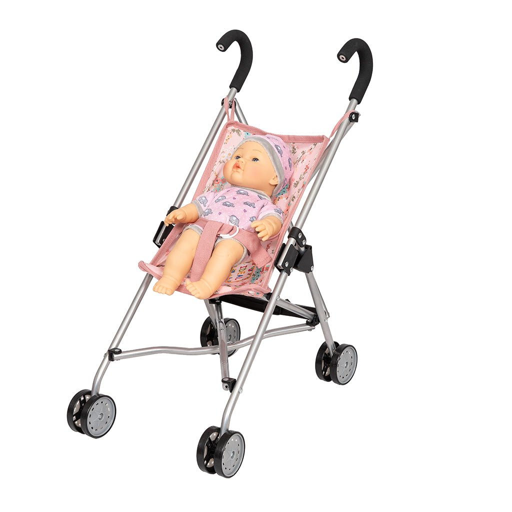 Mamamemo Doll Umbrella Stroller, Flowers
