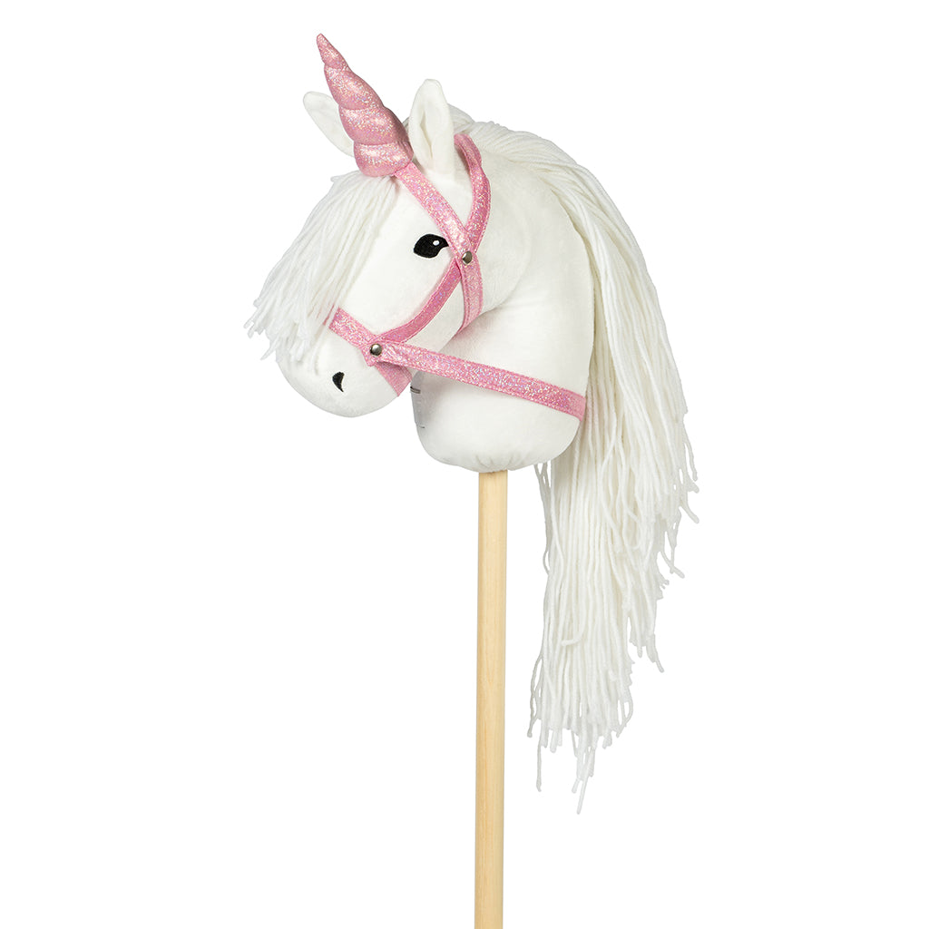 By Astrup Detachable Unicorn Horn and Bridle for Hobby Horses, Pink (without Hobby Horse)