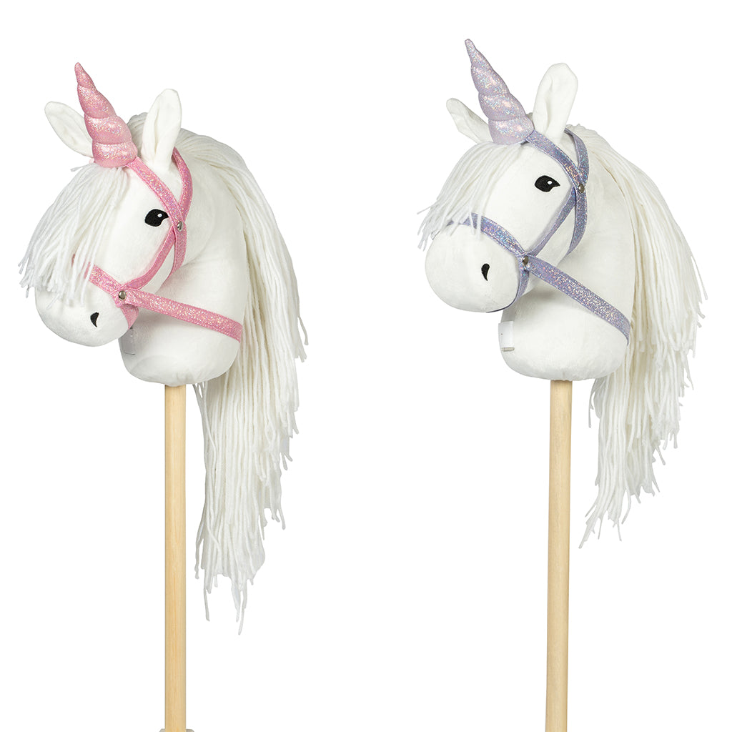 By Astrup Detachable Unicorn Horn and Bridle for Hobby Horses, Pink (without Hobby Horse)